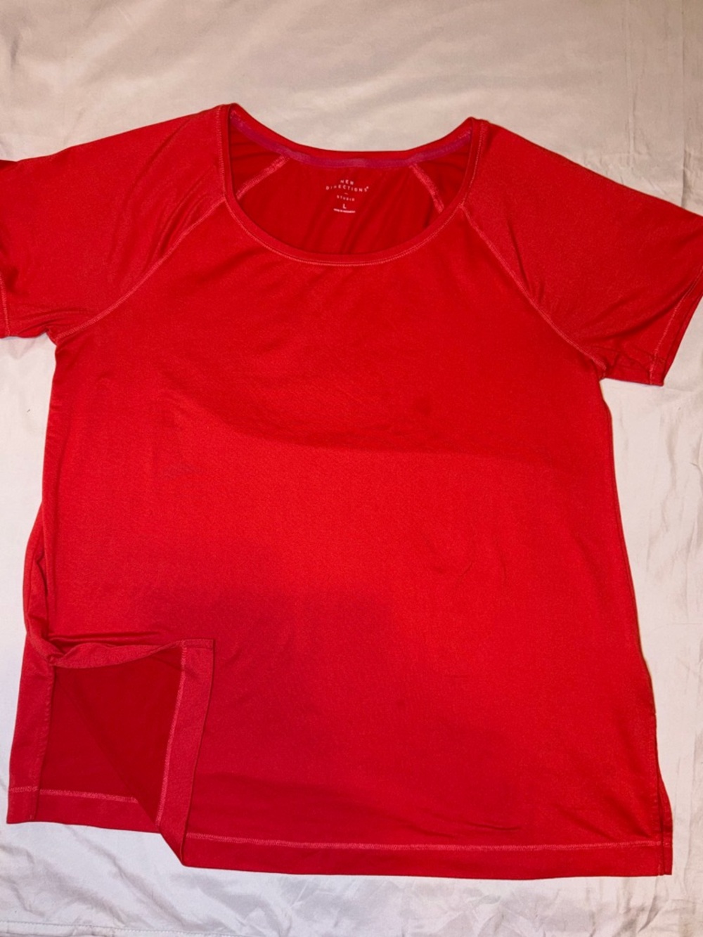 New Directions Bright Red Short-Sleeve Athletic Tee